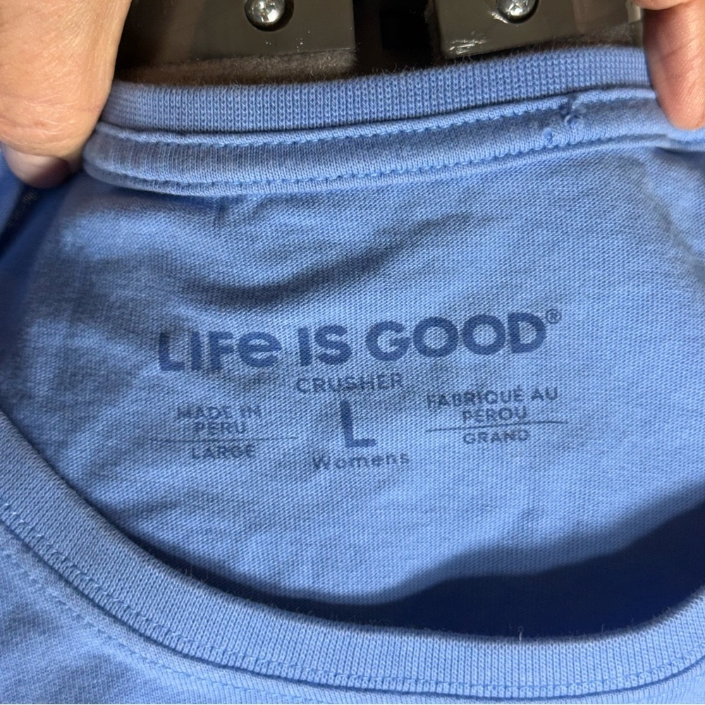 Life Is Good Blue Tee Women’s Size XL Crewneck Short Sleeves 100% Cotton - Picture 6 of 7